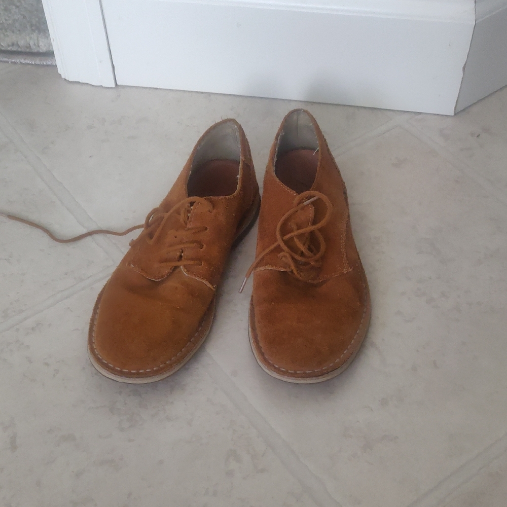 Zara Boys Tan Suede Moccasins Shoes Vintage Inspired Retro Y2K Lace Up Made In S
